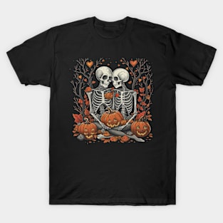 Valentine's Day Vintage Halloween Skeletons Witch Retro Cute Super Cool Best Gift T-Shirt